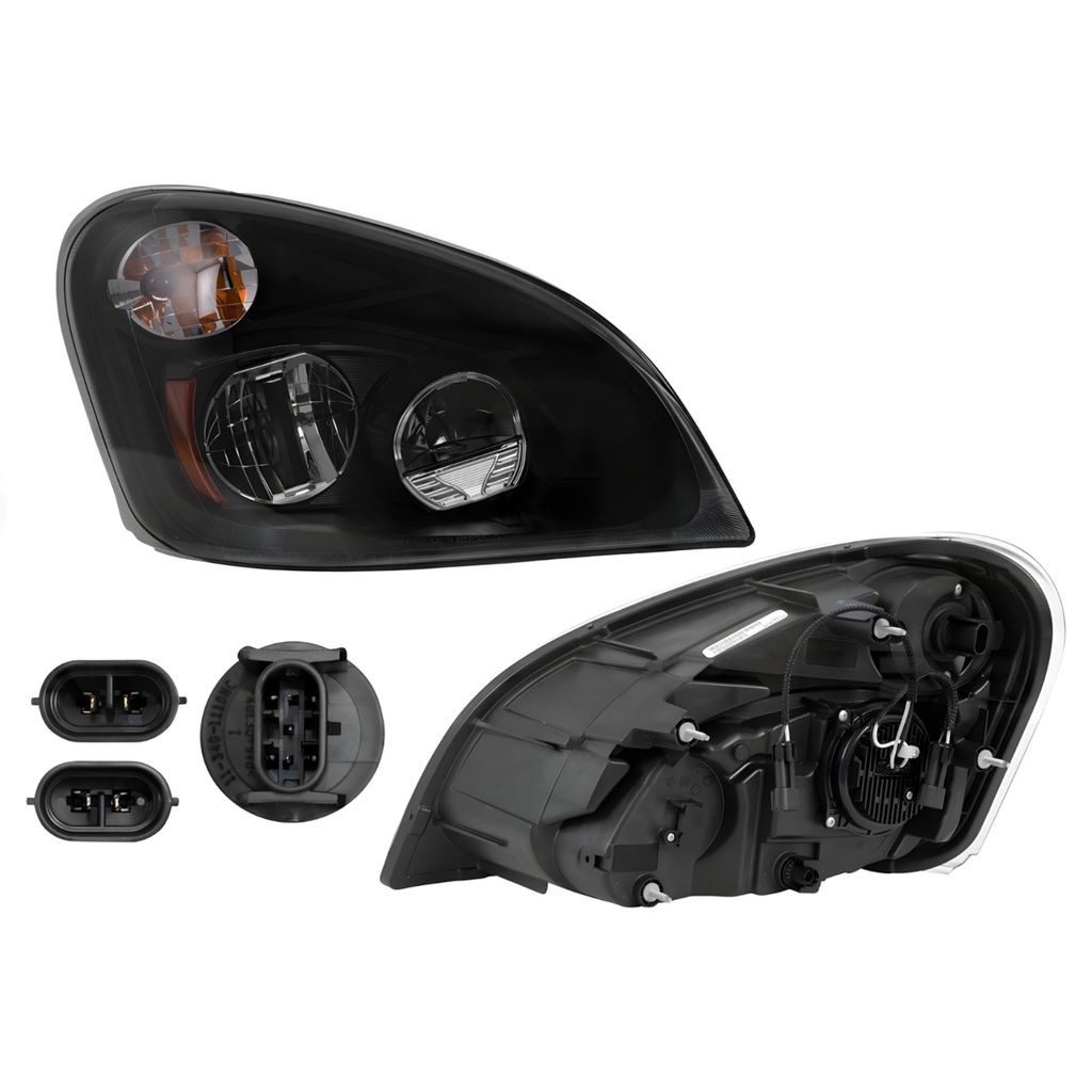Faro Freightliner Cascadia P3 Fondo Negro Led Rh