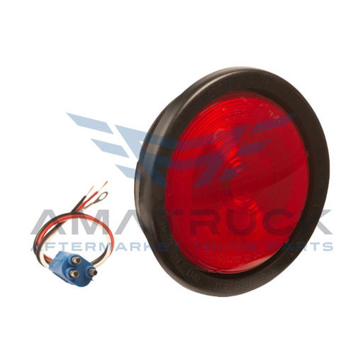 [52782] PLAFON REDONDO 4" ROJO GROTE  COMPLETO