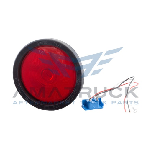 [53012] PLAFON REDONDO 4" ROJO GROTE  COMPLETO