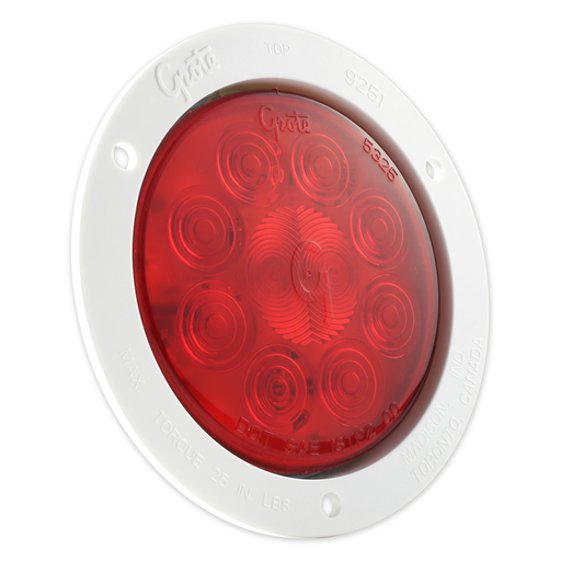 [53282] Plafon Redondo 4" Rojo Grote  C/Aro Bco