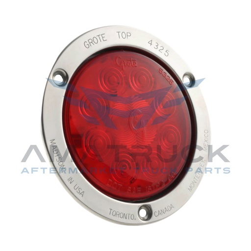 [53302] PLAFON REDONDO 4" ROJO GROTE  C/ARO AI