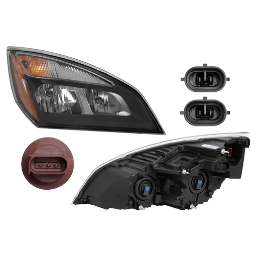 [019-3805-08] Faro Freightliner Cascadia P4 Fondo Negro Halogeno Rh