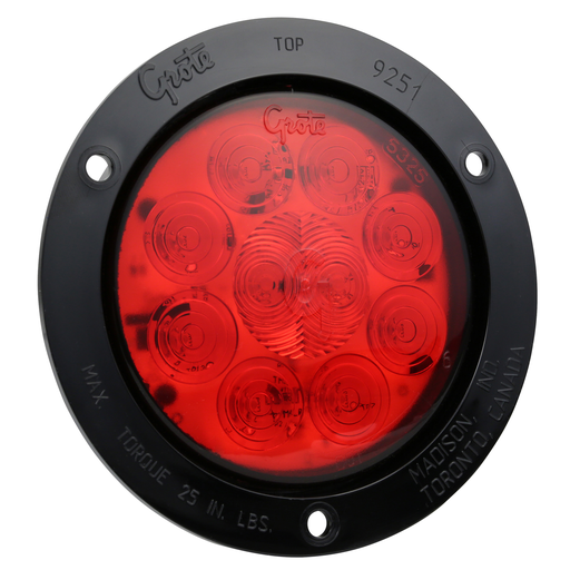 [53292] PLAFON REDONDO 4" ROJO C/ARO NEGRO GROTE